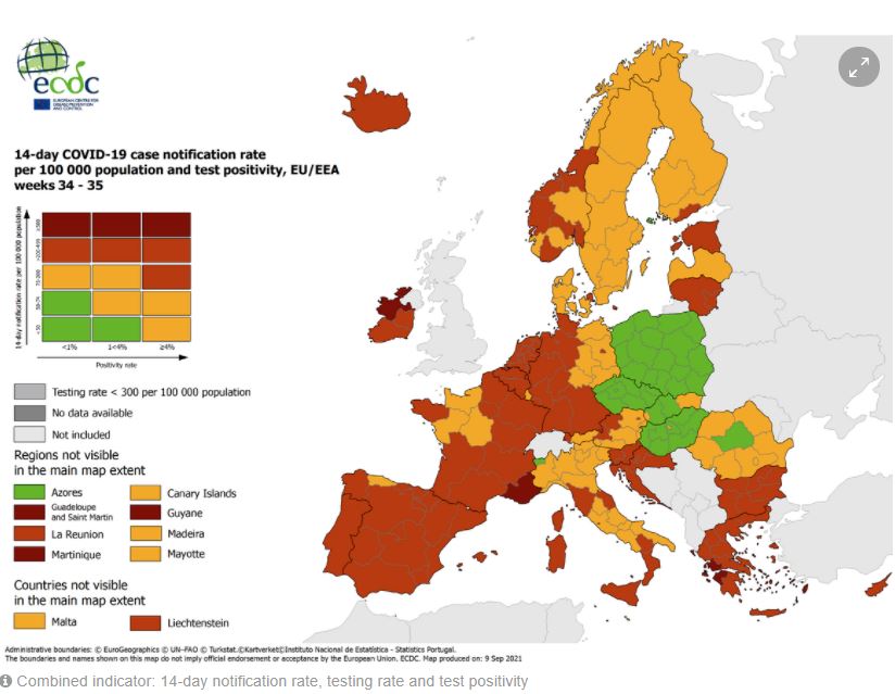 Covid. La mappa Ecdc