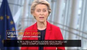 Von der Leyen: 70 % della popolazione adulta dell’UE completamente vaccinato